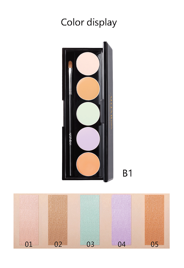 5 Colors full coverage concealer palette