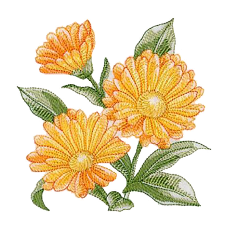 Orange Calendulas Design Patches