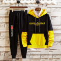 Fashion Men's polyester hooded sweatshirt suit