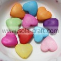 6*13*14MM Frosted Colorful Acrylic Plastic Heart Charm Beads Pattern