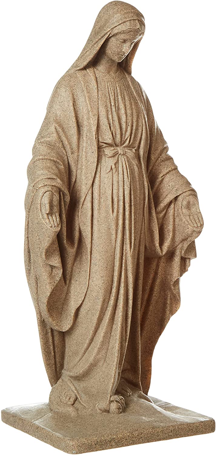 Doğal kumtaşı görünümü Virgin Mary heykeli