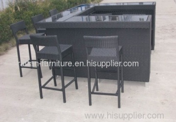 Outdoor Indoor Patio Garden Furniture Pe Rattan Bar Set?