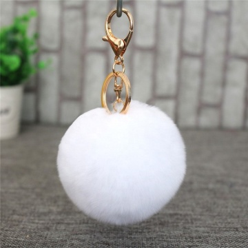 Wholesale Rex Rabbit Keychain Rabbit Fur Pom Pom Key Chains