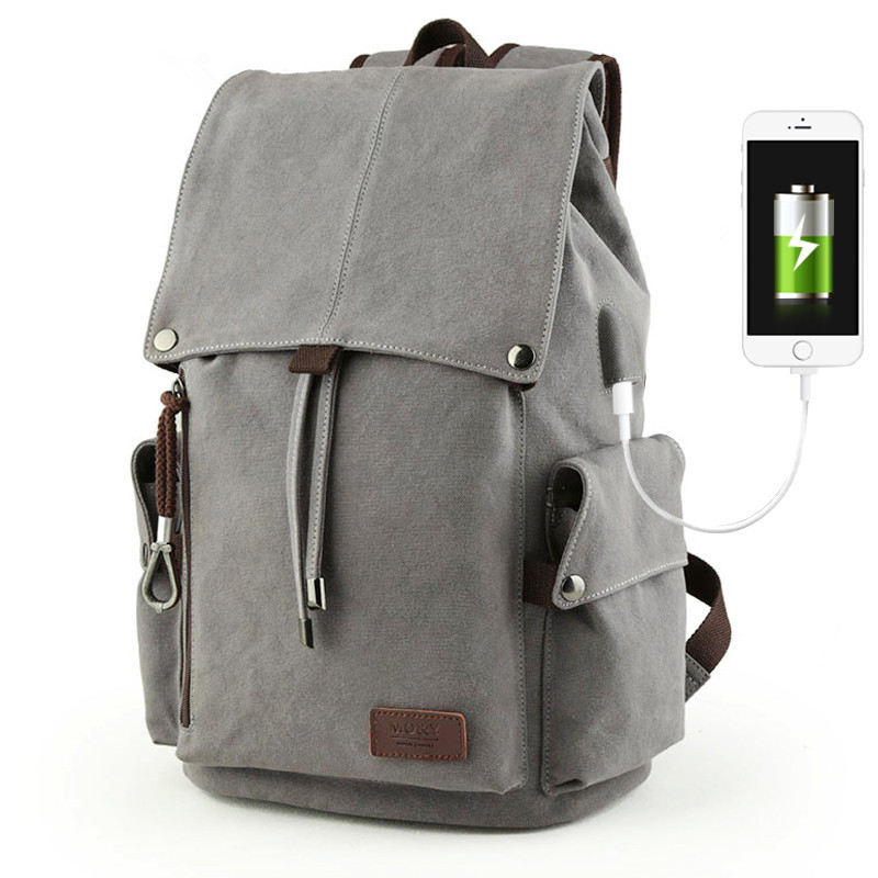 Large leisure outdoor business hiking bags backpacks carry on travel computer vintage canvas backpack