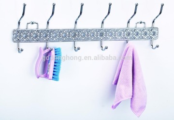 Electroplate coat over door hook rack