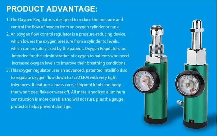 Regulador de oxigênio médico Cga870 com umidificador de medidor de fluxo
