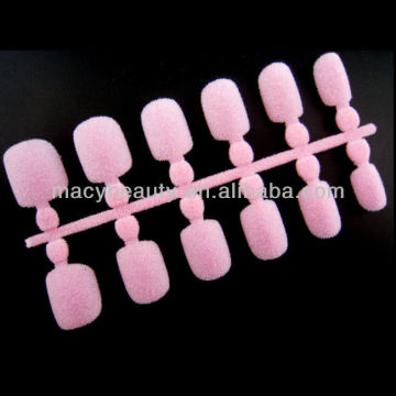 Flocking pink artifical false fingernails