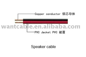 Black and Red Speaker Cable