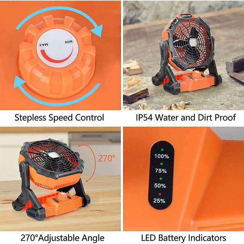 LED Light Stand and Battery Portable Minirechargeable Charging Camping Solar Floor Fan