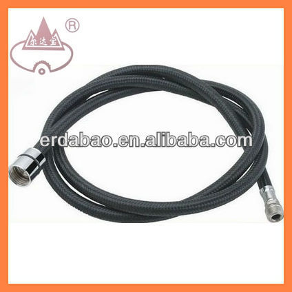 black nylon flexible weaved inlet wash machine hose