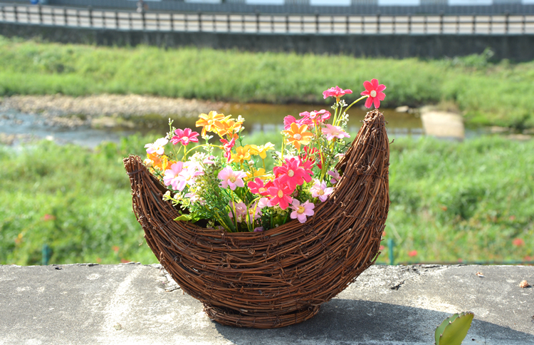 rattan flower pot