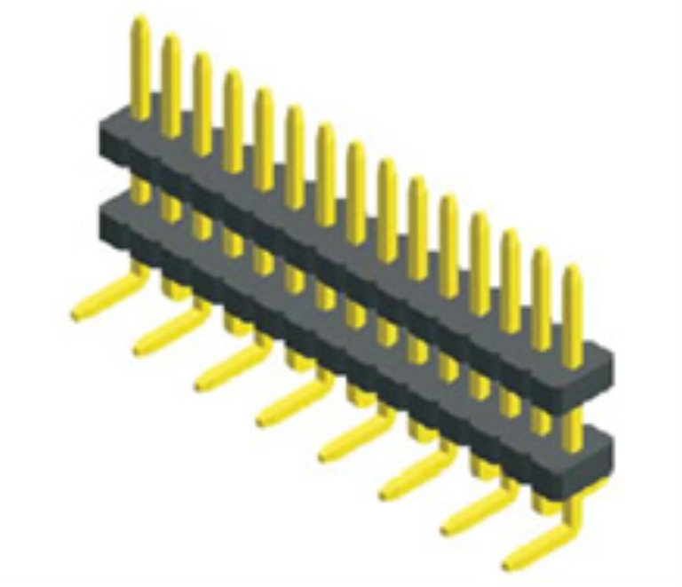 Conector de plástico duplo de linha única de passo de 1,27 mm