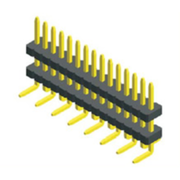 Conector de plástico duplo de linha única de passo de 1,27 mm