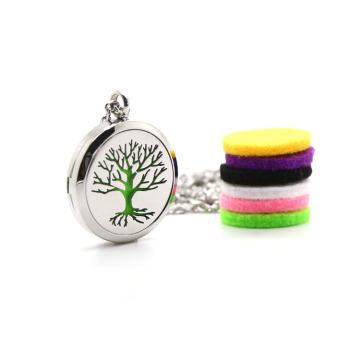 Sliver aromatherapy diffusing locket necklace