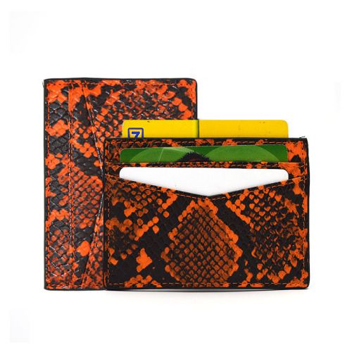 Exotic Real Python Skin Leather Credit Card Holder