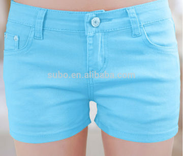 2015 cotton rayon women fashion pencil pants colored denim fabric