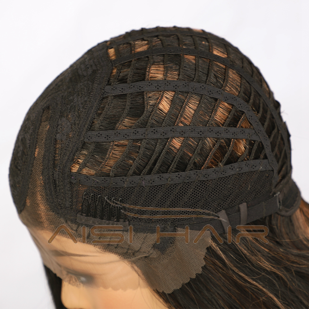 Aisi Hair Cheap Vendors  Black Mixed Brown Bob Short Highlight Low Price Brazilian Straight Lace Wig 100% Human Hair