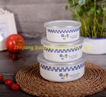 3pcs set enamel mixing bowl