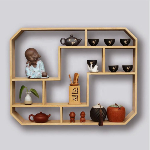 Solid Wood Decorative Wall Shelf Rack Mount