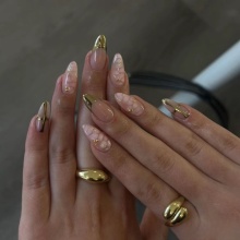 2024 Winter Handmade Press-On Nails Manicure Art Almond Full Cover Acrylic Finger Nails