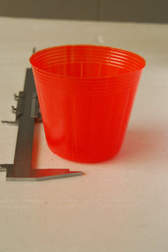Plastic Coloured Transplanting Pot Red , Tree Seedling Pots 360cc
