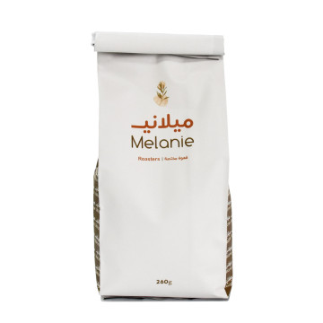 250g Plastic foil coffee bag with tin tie