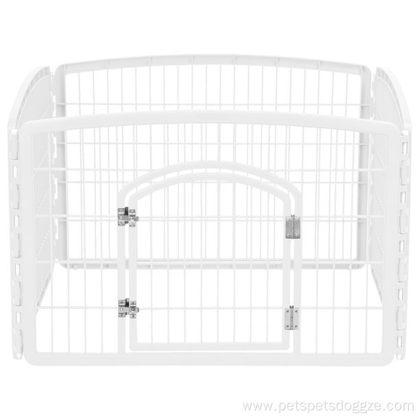 4-Panel Plastic Exercise Pet Playpen with Door Fence