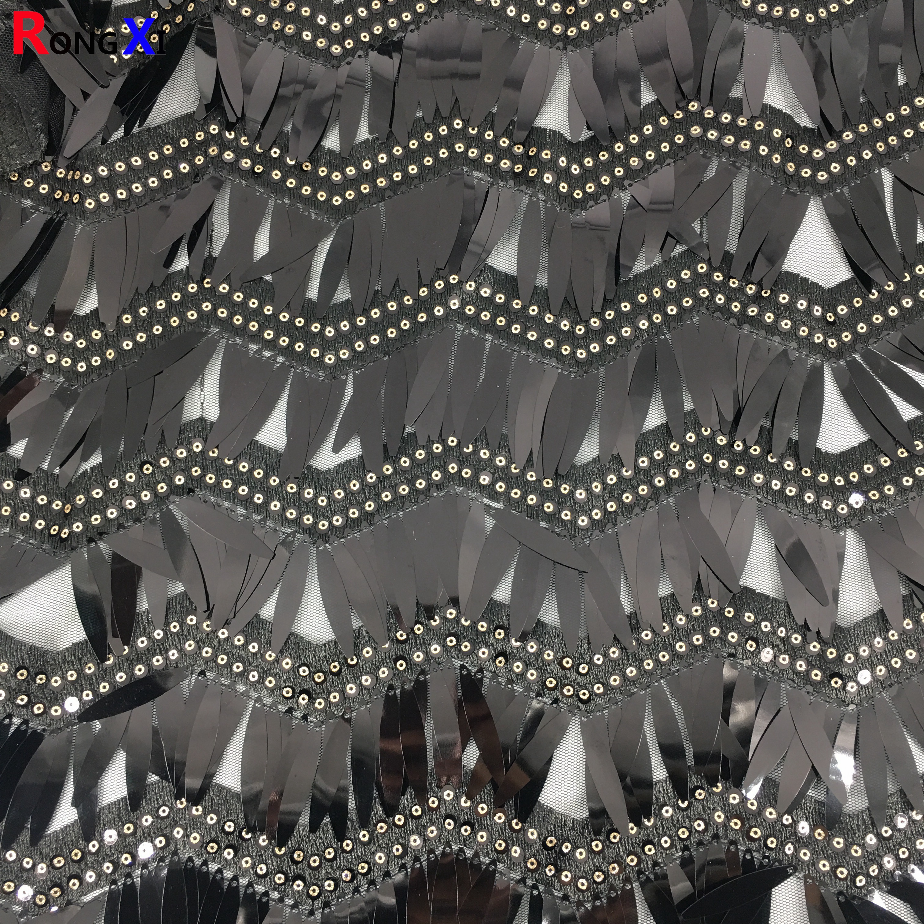 RXF0730 Multifunctional Teal Sequin Fabric For Wholesales