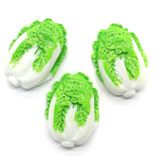 Gesimuleerde Chinese Kool Hars Plat Cabochon Handgemaakte Groente Decoratie Kralen Slime Keuken Decor