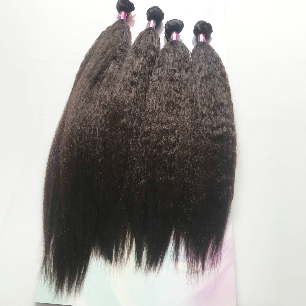 High Quality Africa Hair High Temperature Fiber 4 Bundles Full Head Synthetic Hair With Closure