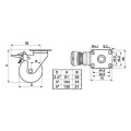 Zink 3 inch 70 kg stijve TPE-zwenkwiel