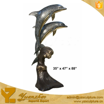 garden beautiful bronze fountain sculptures of two dolphins
