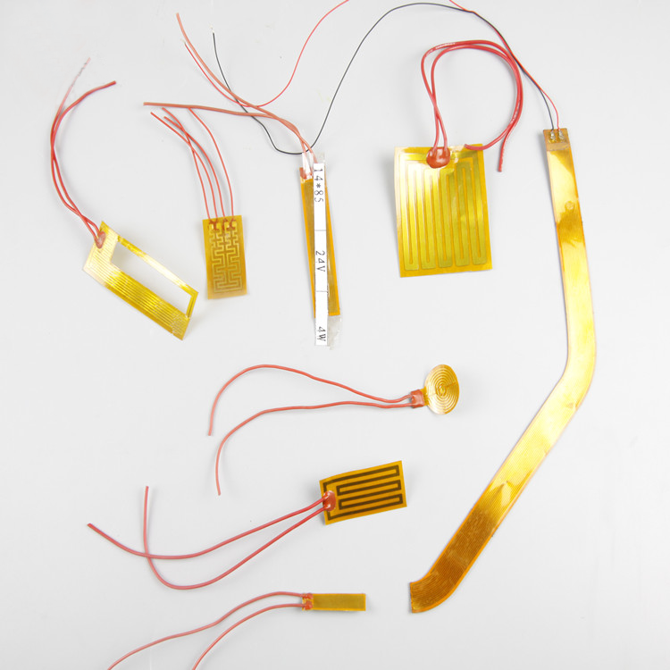 customized 24v lightweight electric kapton flexible pi thin film polyimide heater