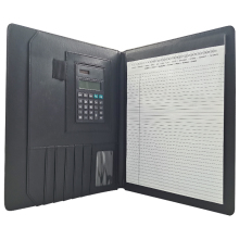 Modernqiu A4 Leather Business File Folder with Calculator