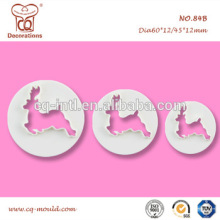 high quality Christmas elk shape plastic cake cookie cutter