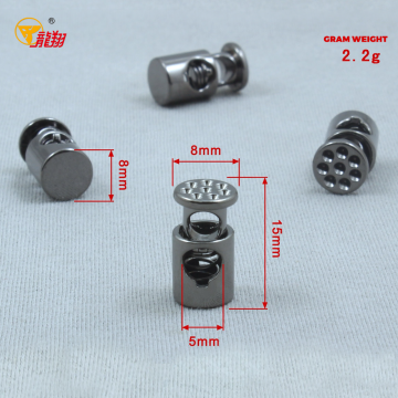 Dotted Top Cylindrical Metal Spring Cord Lock