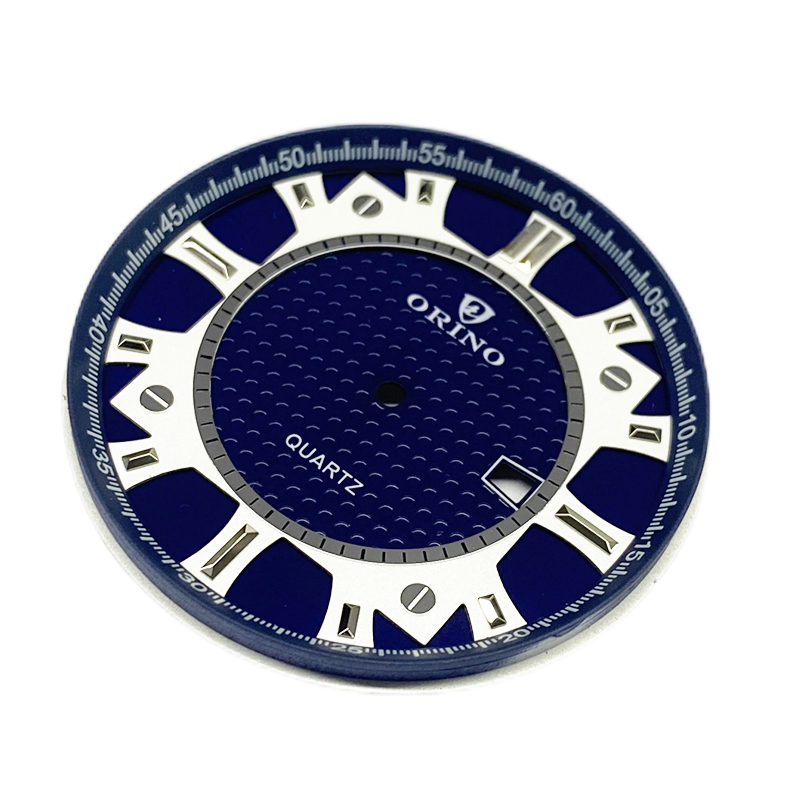 Dots stamped watch dial on central with Rehaut