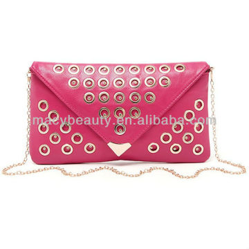 Stylish punk rivet envelop evening bag with chain