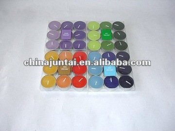 unscented colored tea light candles