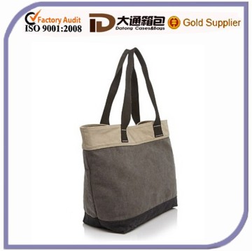 Casual Plain Canvas Log Tote Bag for Shopper