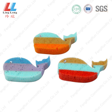 Gradient colors fish style bath sponge