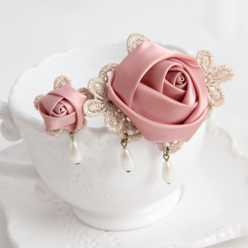 MYLOVE 2 ribbon rose hair accessory bridal headwear