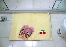 100% cotton yellow color flat bath mat