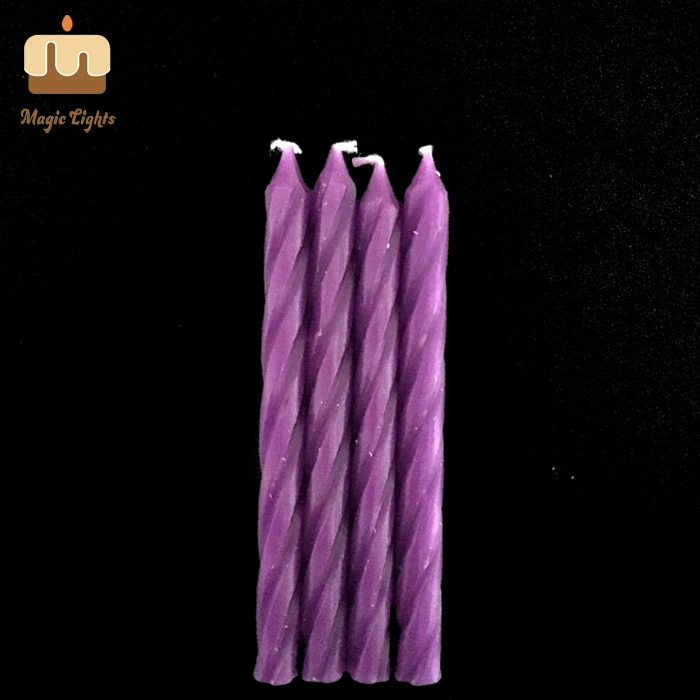 High-End Cake Decoration Purple Ombre Spiral Birthday Candles for Sale