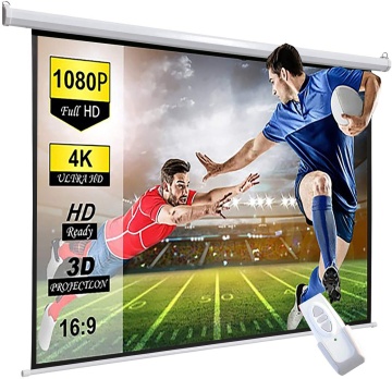 Cinema screen video motorised projector screen