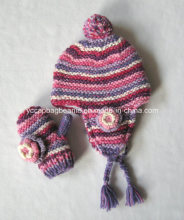 Children Ear Flap Hat Glove Set