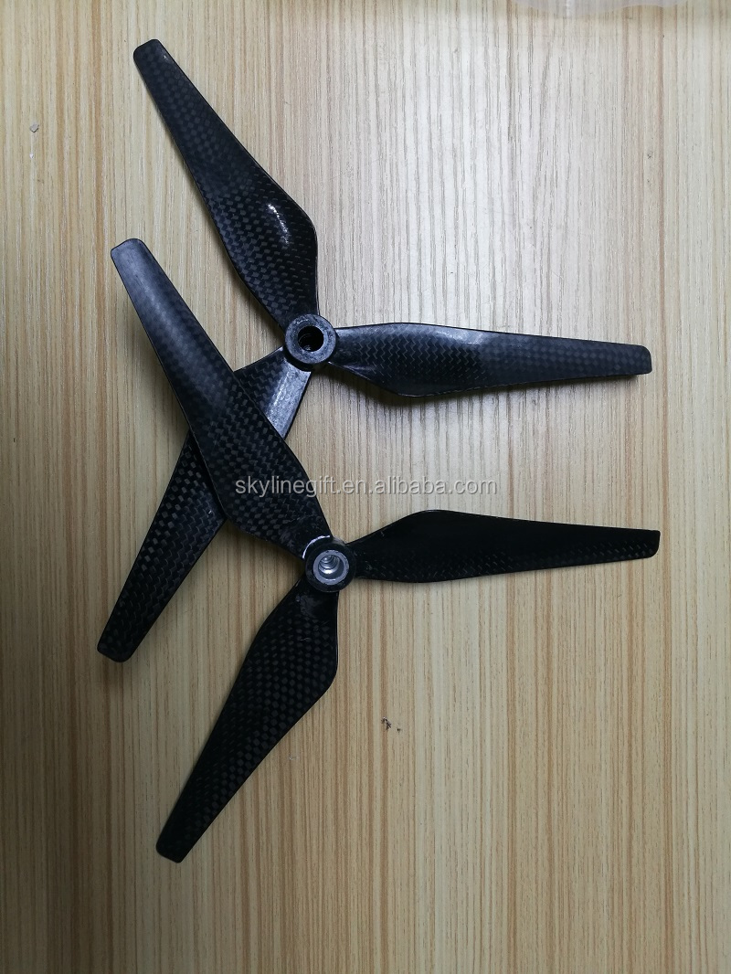 Drone Fans Phantom 3 9450 Carbon Fiber Propellers Self-tighten 3-blade Propeller for DJI Phantom 2/3 and Upair drone (Black)