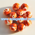 12MM 14MM Ακρυλικές πτυχές στρογγυλής κλήρωσης Chunky Ball Beads