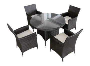 C189 Rattan dining set hideaway dining table and chair set luxury dining room set