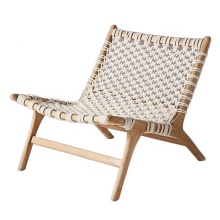 Teak Rope Woven Outdoor Lounge Chair
